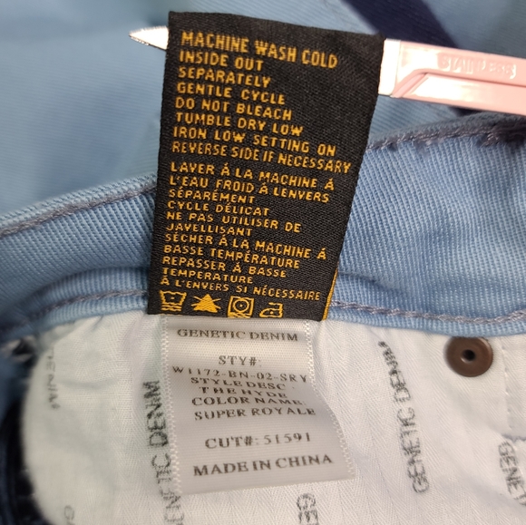 GENETIC DENIM Low Rise Blue Hyde Super Royal Two-tone Skinny - Picture 16 of 16